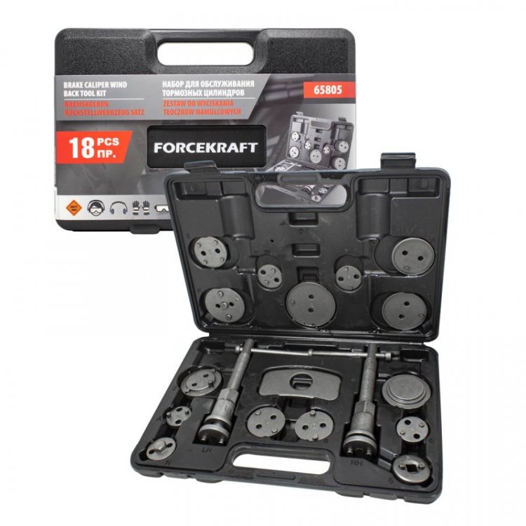 Набор инструментов для обслуживания тормозных цилиндров 18пр. (право/левосторонний привод), в кейсе Набор инструментов для обслуживания тормозных цилиндров 18пр. (право/левосторонний привод), в кейсе