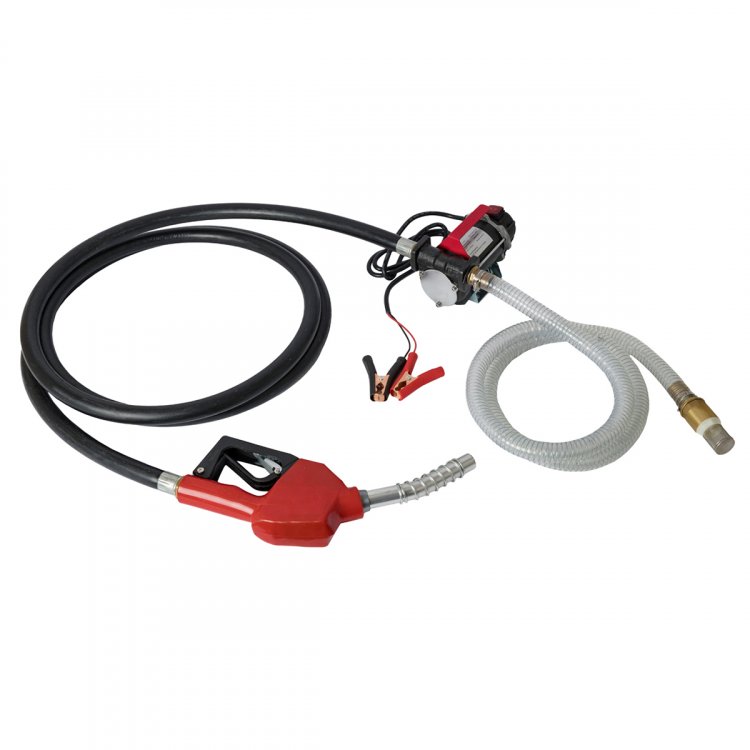 Насос перекачки топлива электрический 24В, заправочный раздаточный пистолет, комплект шлангов Насос перекачки топлива электрический 24В, заправочный раздаточный пистолет, комплект шлангов