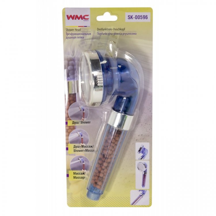 Лейка душевая трехфункциональная (душ/массаж/душ+массаж,80х80х230мм),в блистере