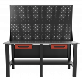 Верстак бестумбовый с двумя экранами и двумя ящиками, красный/ Стол для слесарных работ 1800*700 GAROPT, Gt1800STY1Y1PP2.red