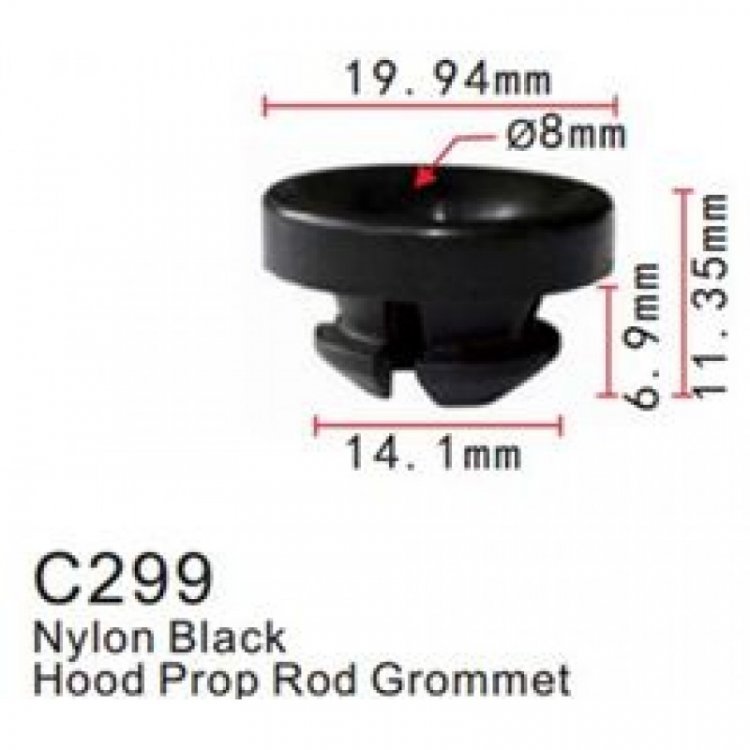 Клипса для крепления внутренней обшивки а/м Хендай/ Хонда пластиковая (100шт/уп.)