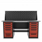Верстак двухтумбовый 5 ящиков /5 ящиков с экраном, красный 1800*700 GAROPT, GT1800Y5Y5PP.red