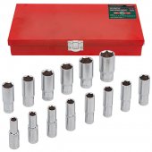 Набор головок глубоких 14пр. 1/2" в мет.кейсе Набор головок глубоких 14пр. 1/2" в мет.кейсе