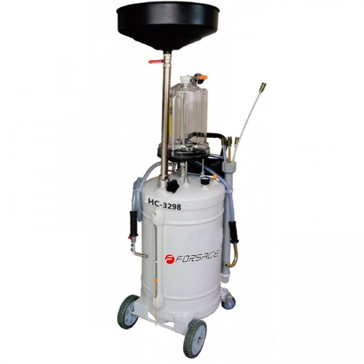 Установка пневматическая для удаления отработанного масла перекатная с индикатором заполнения(бак-90л,предкамера-10л, воронка-15л,6 щупов,max t-60гр) Установка пневматическая для удаления отработанного масла перекатная с индикатором заполнения(бак-90л,предкамера-10л, воронка-15л,6 щупов,max t-60гр)