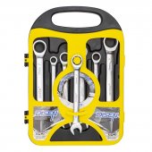 Набор ключей комбинированных трещоточных 7пр.(8,10,12,13,14,17,19мм),в пластиковом держателе