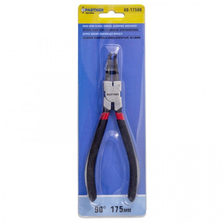 Съемник стопорных колец изогнутый на сжатие (90°,L-175мм), в блистере