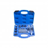 Набор для снятия шкивов генераторов 18пр(1/2":М10х140,М10х110,Т50х110мм;3/8":М10х90мм;10мм:М10х65мм,М8,М10,Т50,Т40,Н8,Н10х75мм;1/2"(F)х10мм(F)в кейсе.