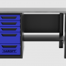 Верстак однотумбовый 5 ящиков, синий 1400*700 Garopt, GT1400STY5.blue