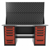 Верстак двухтумбовый 5 ящиков /5 ящиков с двумя экранами 1800*700 красный GAROPT, GT1800Y5Y5PP2.red