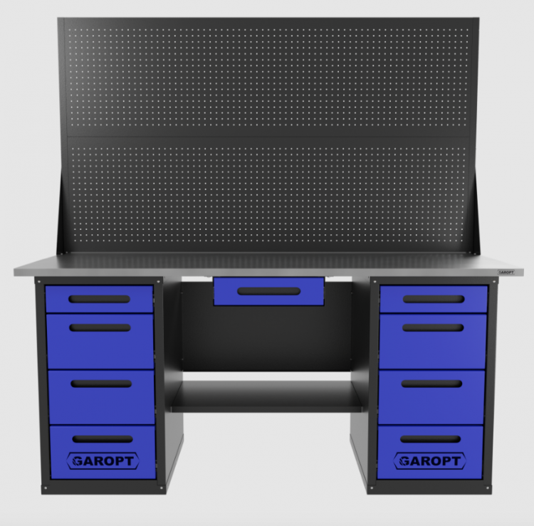 Верстак двухтумбовый 4 ящиков /4 ящиков с двумя экранами и ящиком, синий 1800*700 GAROPT, GT1800Y1Y4Y4PP2.blue Верстак двухтумбовый 4 ящиков /4 ящиков с двумя экранами и ящиком, синий 1800*700 GAROPT, GT1800Y1Y4Y4PP2.blue