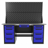 Верстак двухтумбовый 4 ящиков /4 ящиков с двумя экранами и ящиком, синий 1800*700 GAROPT, GT1800Y1Y4Y4PP2.blue