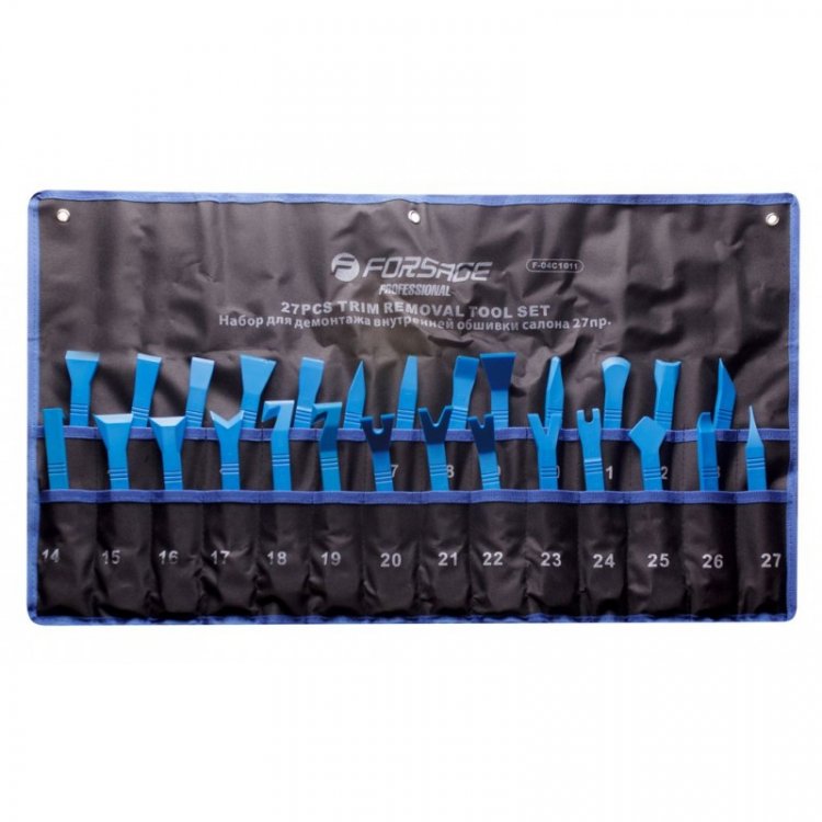 Набор приспособлений для демонтажа внутренней обшивки салона 27пр., на полотне