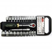 1/4" & 3/8" Набор головок и бит с трещоткой в пластиковом держателе 26пр. (6гр.)(10-19мм) 1/4" & 3/8" Набор головок и бит с трещоткой в пластиковом держателе 26пр. (6гр.)(10-19мм)