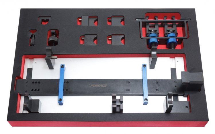 Набор фиксаторов для обслуживания двигателей VAG/Porsche, 9пр.(4cyl 2.0i, 6cyl 6.8TDI, 2.7i, 3.0i, 4.0i), в ложементе