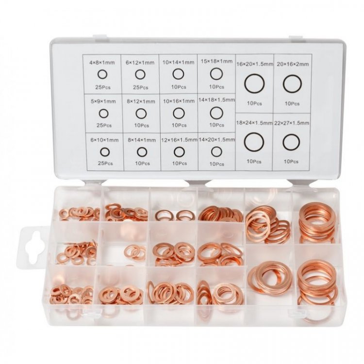 Шайбы медные уплотнительные,  220пр.