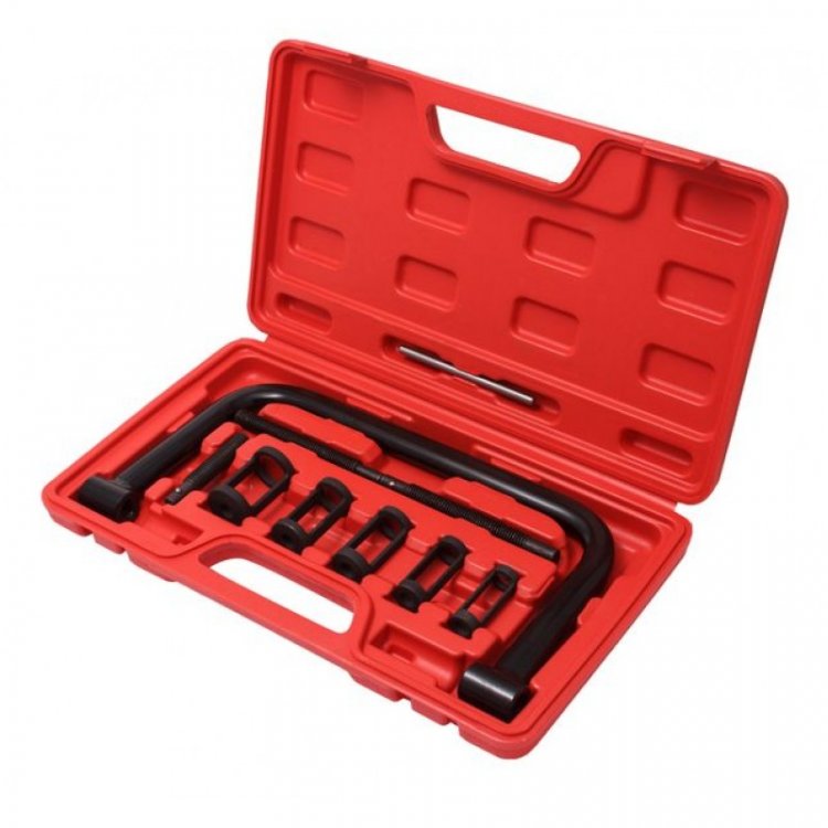 Рассухариватель клапанов струбцинного типа в комплекте со сменными насадками, в кейсе