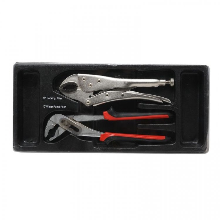 Набор шарнирно-губцевого инструмента 10"-250мм (пассатижи переставные,захват гейферный) 2пр в лотке Набор шарнирно-губцевого инструмента 10"-250мм (пассатижи переставные,захват гейферный) 2пр в лотке