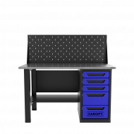 Верстак однотумбовый 5 ящиков с экраном, синий 1400*700 Garopt, GT1400STY5PP.blue