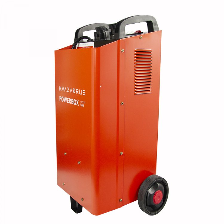 Пуско-зарядное устройство KVAZARRUS PowerBox 500 - Напряж.пит -220В/50Гц, Мах. потреб мощ. - 1.1заряд/9старт, Мин. ёмкость заряж. аккум 12/24В -13АЧ, номинал ЁЗК 12/24В - 40-600АЧ, Мах ток заряда 12/24В - 40А, напряж. заряда 12/24В - 14.5-14.8/29-29. Пуско-зарядное устройство KVAZARRUS PowerBox 500 - Напряж.пит -220В/50Гц, Мах. потреб мощ. - 1.1заряд/9старт, Мин. ёмкость заряж. аккум 12/24В -13АЧ, номинал ЁЗК 12/24В - 40-600АЧ, Мах ток заряда 12/24В - 40А, напряж. заряда 12/24В - 14.5-14.8/29-29.
