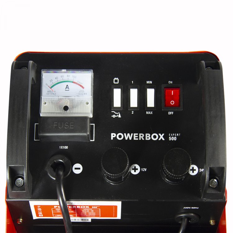Пуско-зарядное устройство KVAZARRUS PowerBox 500 - Напряж.пит -220В/50Гц, Мах. потреб мощ. - 1.1заряд/9старт, Мин. ёмкость заряж. аккум 12/24В -13АЧ, номинал ЁЗК 12/24В - 40-600АЧ, Мах ток заряда 12/24В - 40А, напряж. заряда 12/24В - 14.5-14.8/29-29. Пуско-зарядное устройство KVAZARRUS PowerBox 500 - Напряж.пит -220В/50Гц, Мах. потреб мощ. - 1.1заряд/9старт, Мин. ёмкость заряж. аккум 12/24В -13АЧ, номинал ЁЗК 12/24В - 40-600АЧ, Мах ток заряда 12/24В - 40А, напряж. заряда 12/24В - 14.5-14.8/29-29.