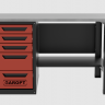 Верстак однотумбовый 5 ящиков, красный 1400*700 Garopt, GT1400STY5.red