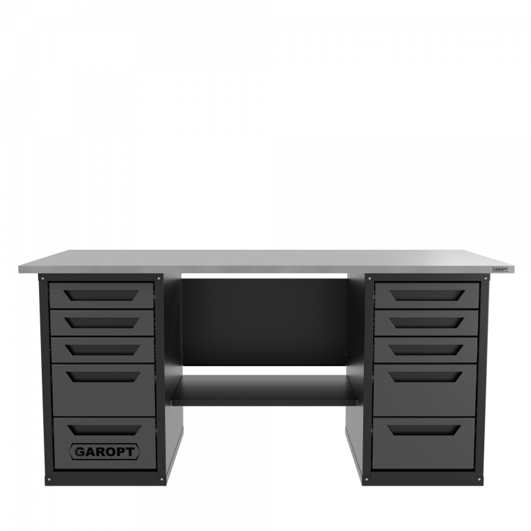 Верстак двухтумбовый 5 ящиков /5 ящиков, серый 1800*700 GAROPT, GT1800Y5Y5.grey