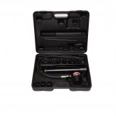 Пробойник гидравлический с насосом 11т (Ø22, 27.5, 34, 43, 49, 60мм, сталь нерж.-1.6мм, медь/алюм.-3.2мм,ход штока-20мм),в кейсе