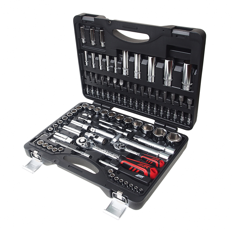 Набор головок торцевых и вставок 1/4" & 1/2" 6-гранных (в кейсе) 96 предметов JTC /1/3 Набор головок торцевых и вставок 1/4" & 1/2" 6-гранных (в кейсе) 96 предметов JTC /1/3