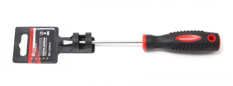 Отвертка шлицевая магнитная "Profi" S2 SL3.0х75мм, на пластиковом держателе