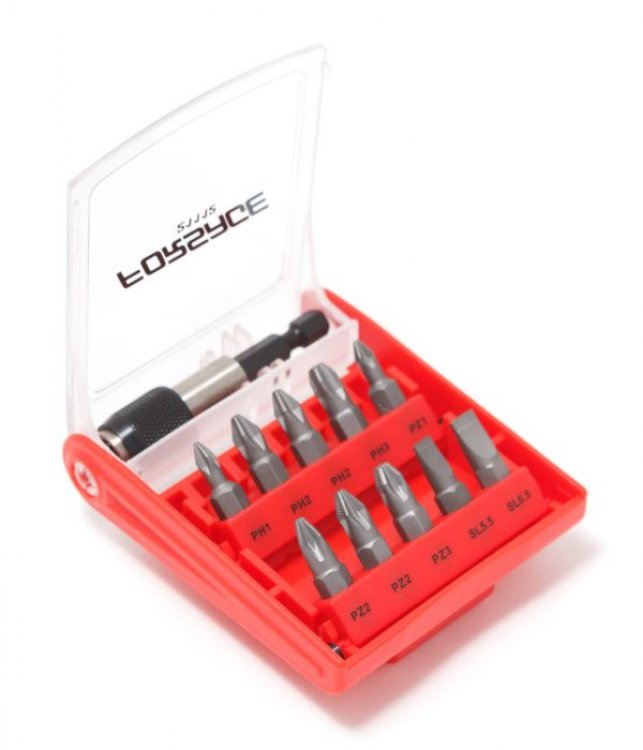 Набор бит с битодержателем 11пр. (PH1,2,3 PZ1,2,3, SL5.5, 6.5)