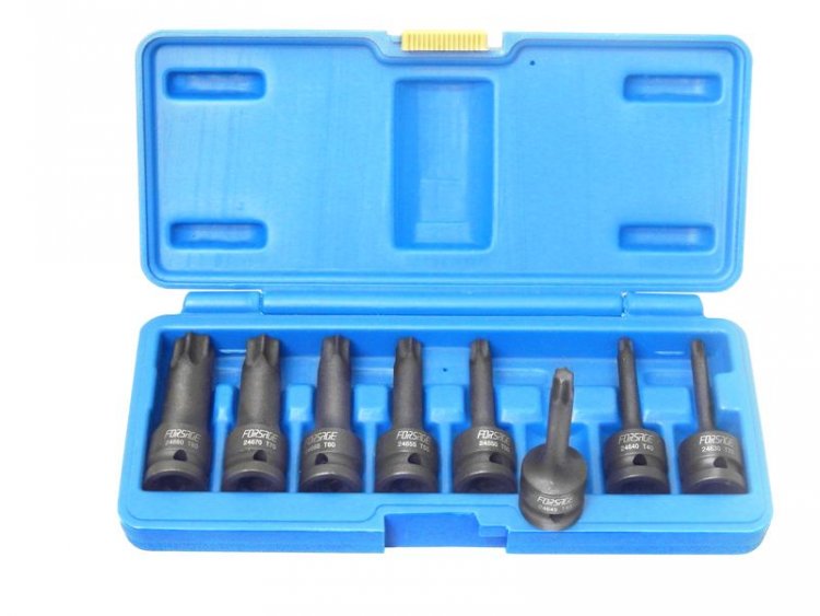 Набор головок-бит TORX ударных 8пр. 1/2" (T30, Т40, Т45, Т50, Т55, Т60, Т70, 80), в кейсе Набор головок-бит TORX ударных 8пр. 1/2" (T30, Т40, Т45, Т50, Т55, Т60, Т70, 80), в кейсе