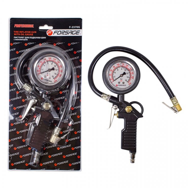 Пистолет для подкачки шин с аналоговым манометром и шлангом (0-16bar, манометр заполнен глицерином), в блистере Пистолет для подкачки шин с аналоговым манометром и шлангом (0-16bar, манометр заполнен глицерином), в блистере
