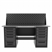 Верстак двухтумбовый 5 ящиков /5 ящиков с экраном, серый 1800*700 GAROPT, GT1800Y5Y5PP.grey