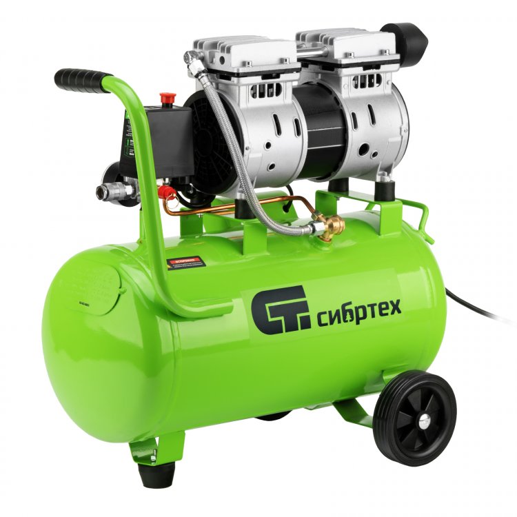 Компрессор безмаслянный малошумный МБ 1100/24,1100 Вт, 24 л, 170 л/мин// Сибртех Компрессор безмаслянный малошумный МБ 1100/24,1100 Вт, 24 л, 170 л/мин// Сибртех