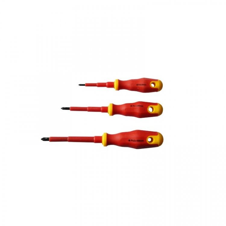 Отвертка крестообразная диэлектрическая 1000V PH1x80мм