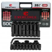 Набор головок ударных+вороток 35 пр. (короткие 38мм: 8-23, 24, 27, 30, 32мм, глубокие 78мм: 8,10,11, 13-19, 21, 22, 24, 27мм) в пласт.кейсе