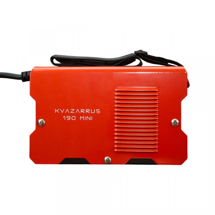 Сварочный аппарат KVAZARRUS 190 mini - Работает от 140В. Горячий старт, форсаж дуги, антизалипание. MMA, розетки 25 мм2, напряжение питания: 220В±15%, Диапазон сварочного тока: 20-190А, ПВ: 100%, ремень для переноски, комплектация: кабели 1,2 м, элек Сварочный аппарат KVAZARRUS 190 mini - Работает от 140В. Горячий старт, форсаж дуги, антизалипание. MMA, розетки 25 мм2, напряжение питания: 220В±15%, Диапазон сварочного тока: 20-190А, ПВ: 100%, ремень для переноски, комплектация: кабели 1,2 м, элек