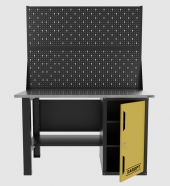 Верстак однотумбовый с двумя экранами 1400*700 GAROPT желтый, GT1400STDPP2.yell