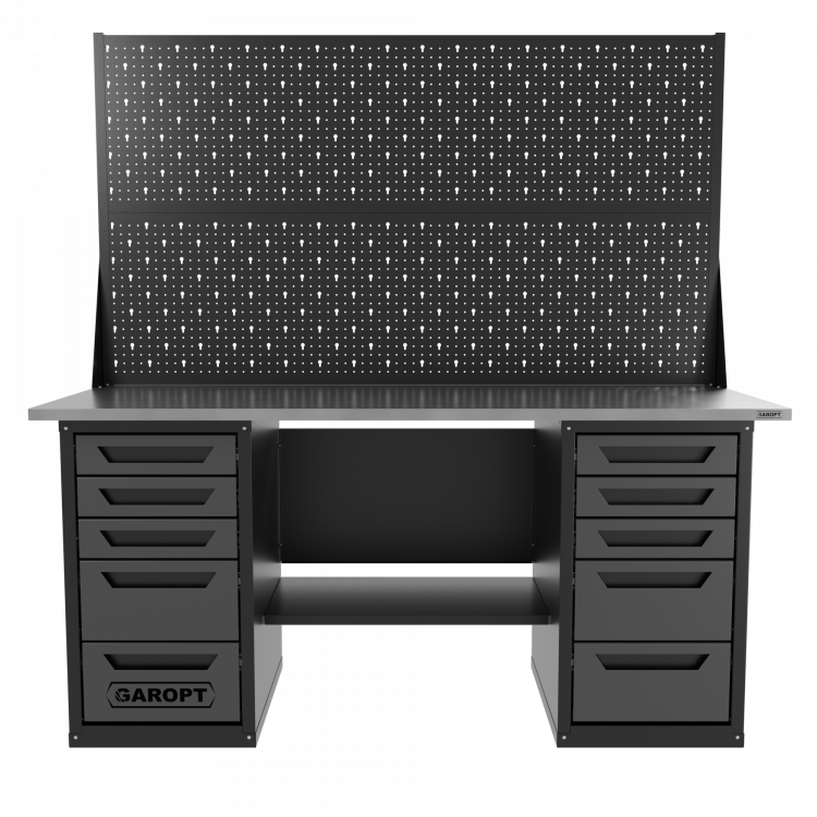 Верстак двухтумбовый 5 ящиков /5 ящиков с двумя экранами 1800*700 серый GAROPT, GT1800Y5Y5PP2.grey