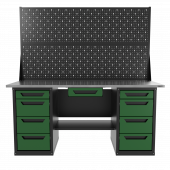 Верстак двухтумбовый 4 ящиков /4 ящиков с двумя экранами и ящиком, зеленый 1800*700 GAROPT, GT1800Y1Y4Y4PP2.green