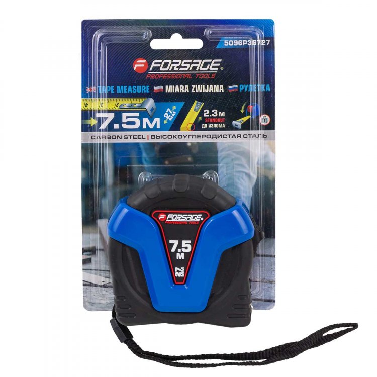 Рулетка измерительная 7.5мх27мм (ударопрочный корпус, длина до излома ленты 2.3м) Рулетка измерительная 7.5мх27мм (ударопрочный корпус, длина до излома ленты 2.3м)