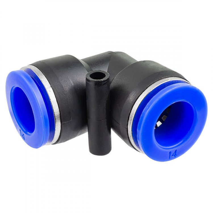 Фитинг угловой для пластиковых трубок 14мм Фитинг угловой для пластиковых трубок 14мм