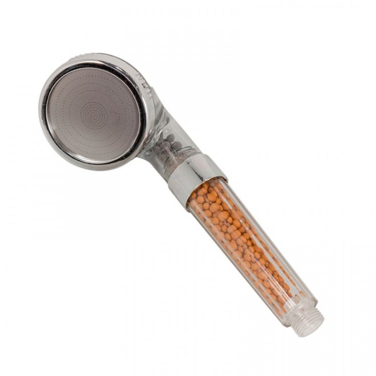 Лейка душевая (поликарбонат/нерж.сталь;L-25см;ø-8см;фильтрация-ионная;0-80°С;3 режима:дождь/SPA/комплексный;экон. воды до 30%)