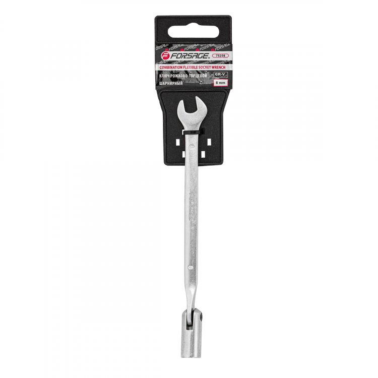 Ключ рожково-торцевой шарнирный 8мм на пластиковом держателе Ключ рожково-торцевой шарнирный 8мм на пластиковом держателе