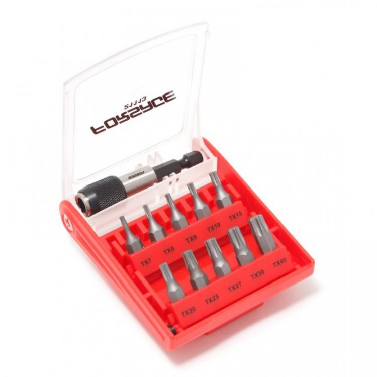 Набор бит-торкс  с битодержателем 11пр. (T 7,8,9,10,15,20,25,27,30,40-25мм)
