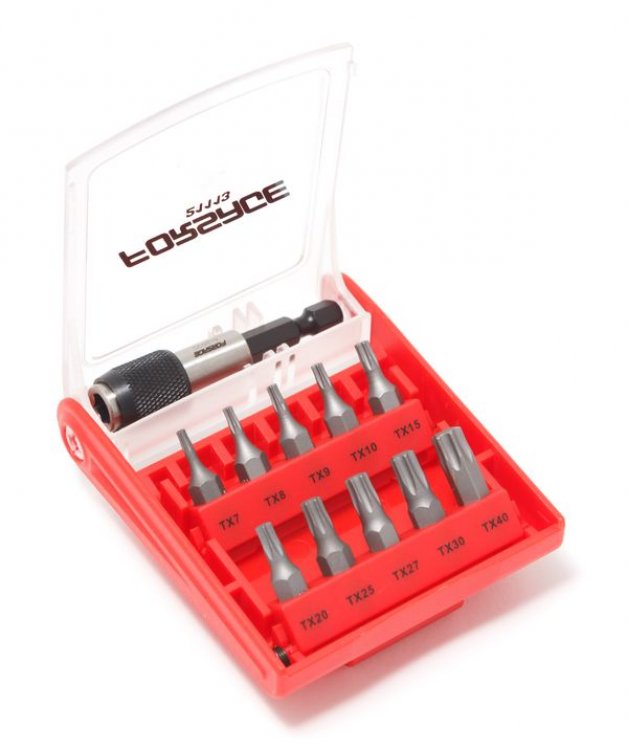 Набор бит-торкс  с битодержателем 11пр. (T 7,8,9,10,15,20,25,27,30,40-25мм)