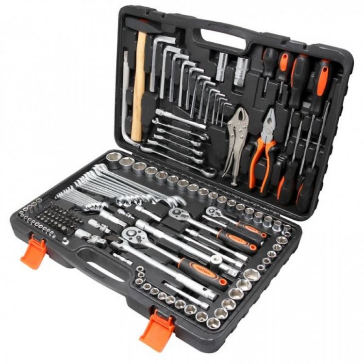 Набор инструмента 142пр.NEW 1/4"&3/8"1/2"(6-гран)(4-32мм+ключи трещоточные 8*10,10*11,12*13,17*19) Набор инструмента 142пр.NEW 1/4"&3/8"1/2"(6-гран)(4-32мм+ключи трещоточные 8*10,10*11,12*13,17*19)