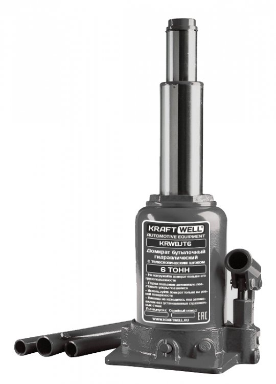 Домкрат бутылочный г/п 6 т. с телескопическим штоком Домкрат бутылочный г/п 6 т. с телескопическим штоком