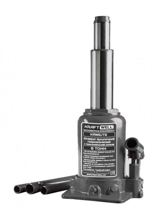 Домкрат бутылочный г/п 6 т. с телескопическим штоком Домкрат бутылочный г/п 6 т. с телескопическим штоком