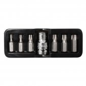 Набор бит TORX с битодержателем,7пр.1/2"(L:30мм;Т25,Т30,Т40,Т45,Т50,Т55), в ложементе